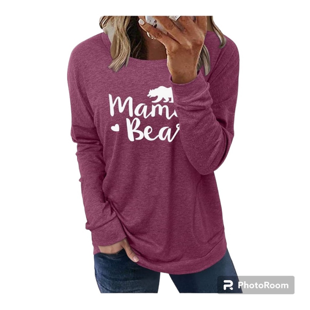 onlypuff Women's Pocket Shirt Size Large Graphic Tunic Top Sweatshirt